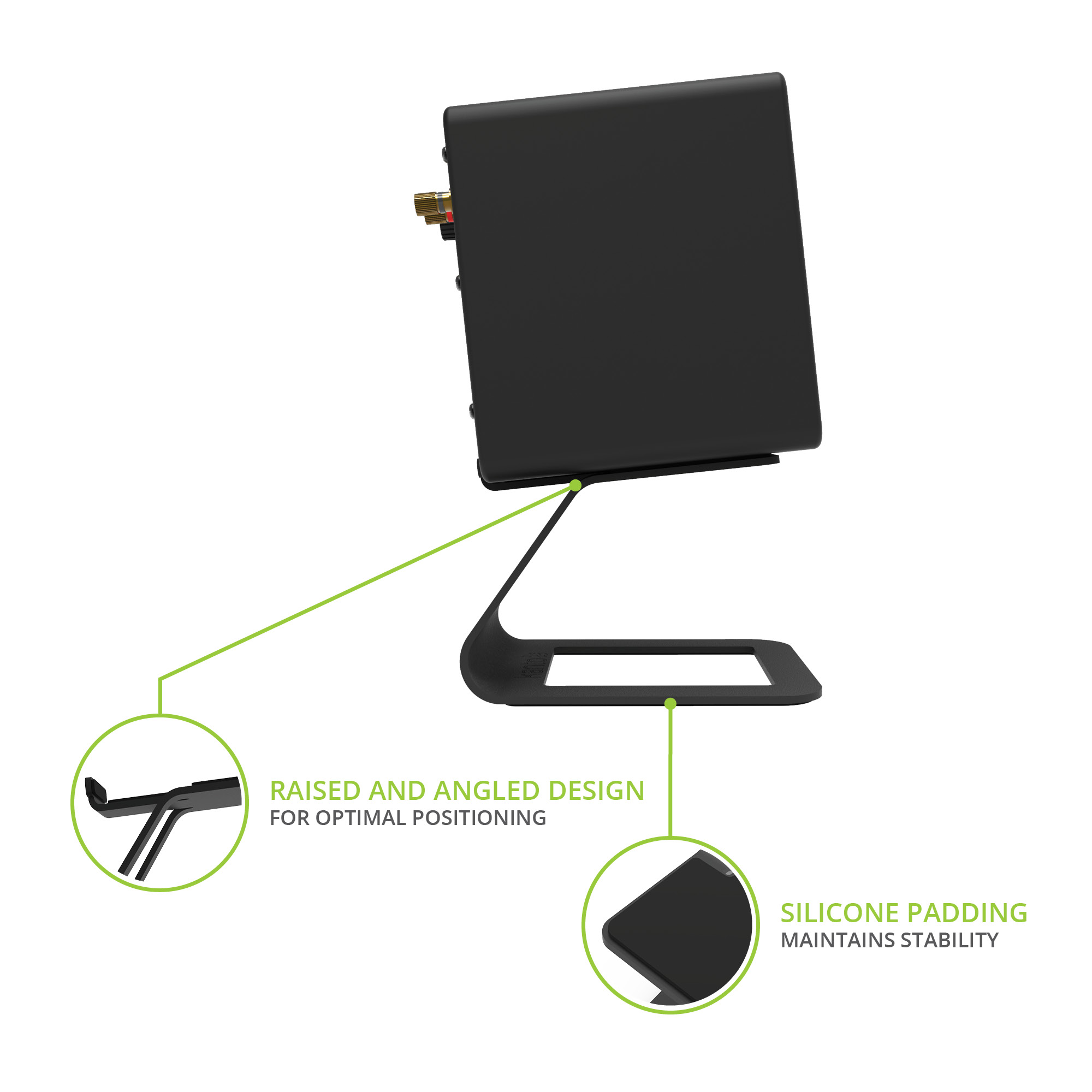 Kanto ORA 100W Powered Reference Desktop Speakers with Bluetooth & SE2 Speaker Stands Package Black