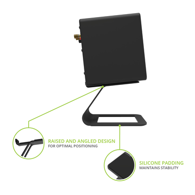Kanto ORA 100W Powered Reference Desktop Speakers with Bluetooth & SE2 Speaker Stands Package Black