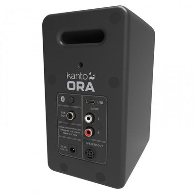 Kanto ORA 100W Powered Reference Desktop Speakers with Bluetooth & SE2 Speaker Stands Package Black