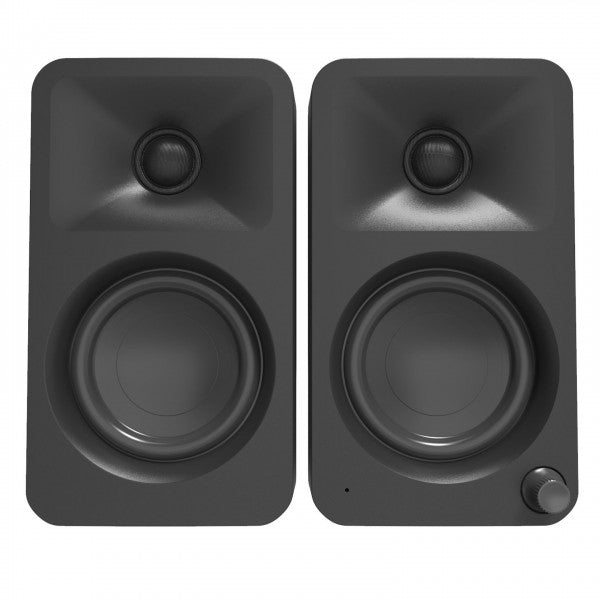 Kanto ORA 100W Powered Reference Desktop Speakers with Bluetooth & SE2 Speaker Stands Package Black