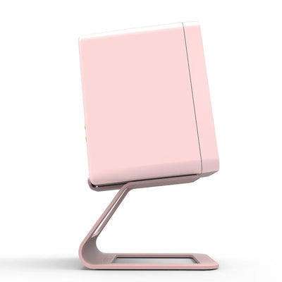 Kanto ORA 100W Powered Reference Desktop Speakers with Bluetooth & SE2 Speaker Stands Package Pink