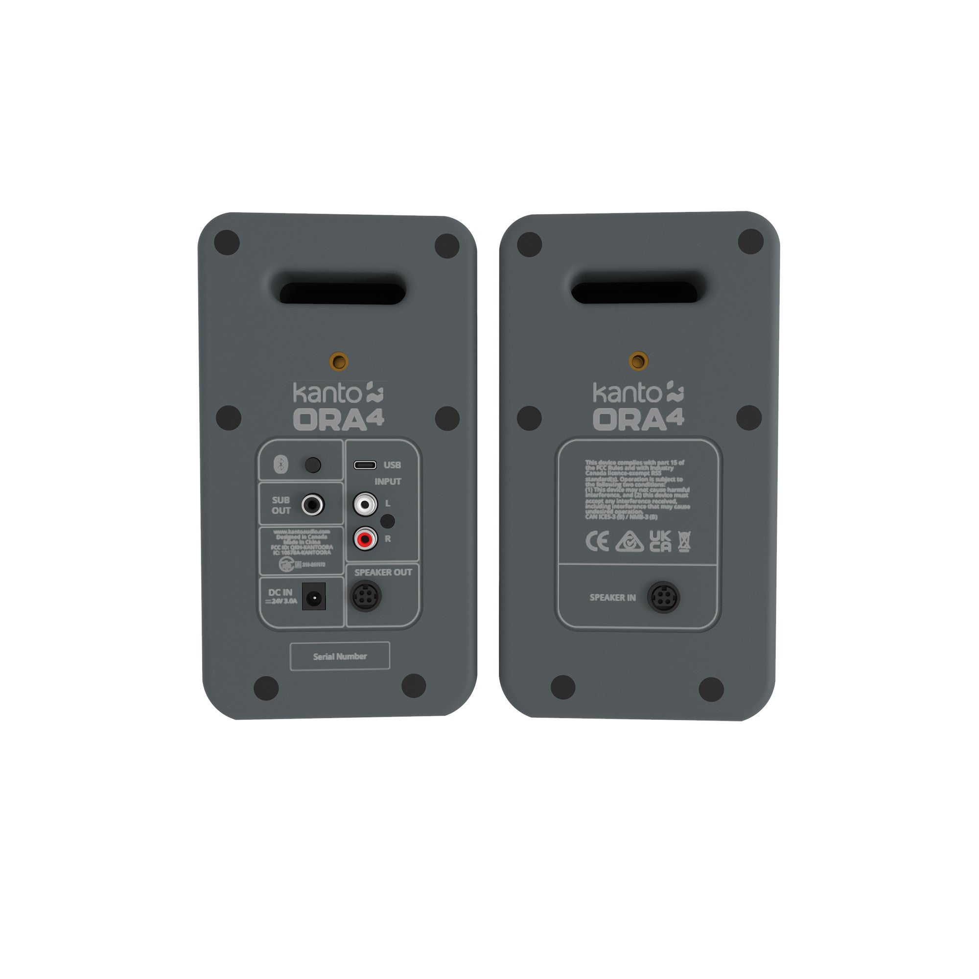 Kanto ORA4 140W Powered Reference Desktop Speakers with Bluetooth Grey
