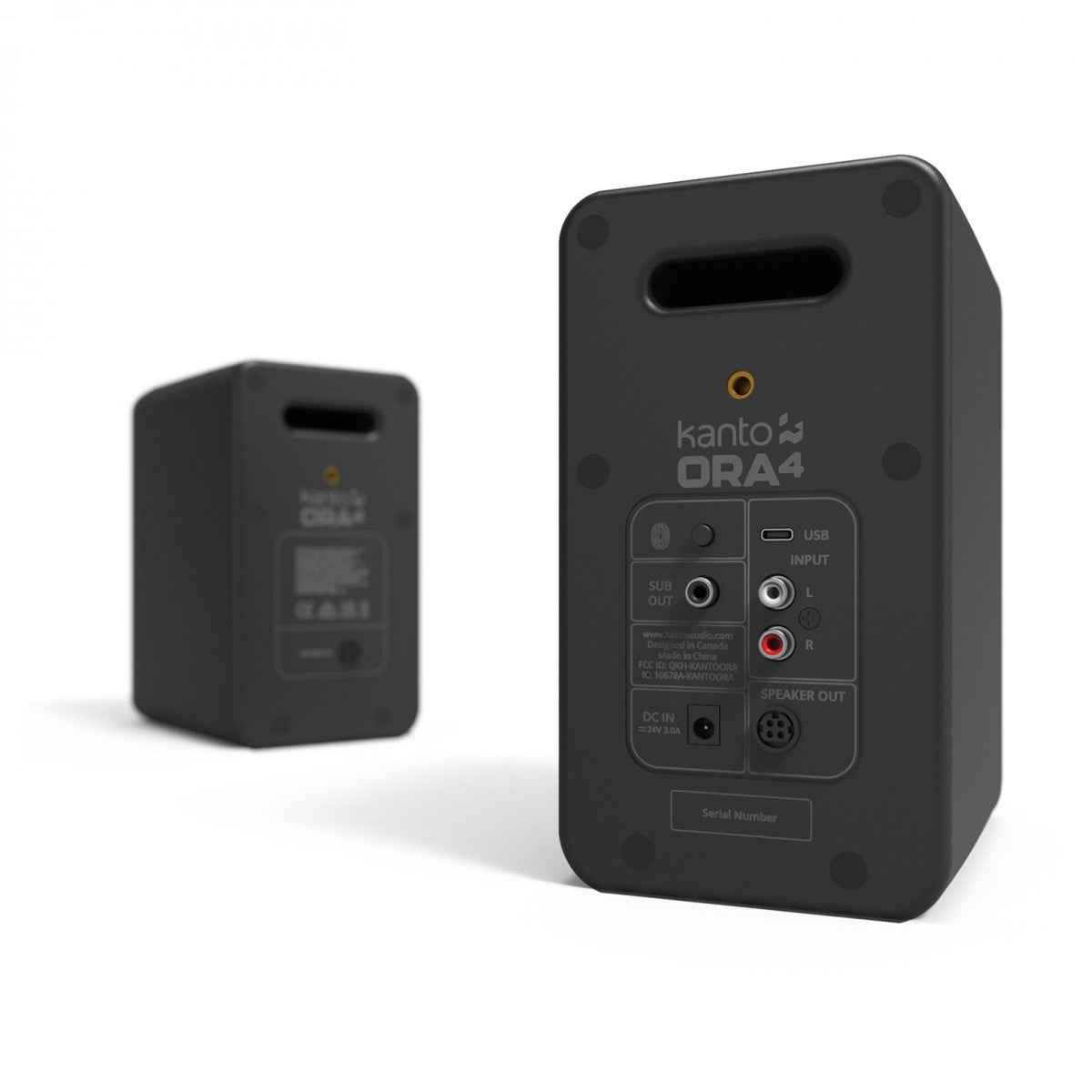 Kanto ORA4 140W Powered Reference Desktop Speakers with Bluetooth & SE4 Elevated Speaker Stands Black