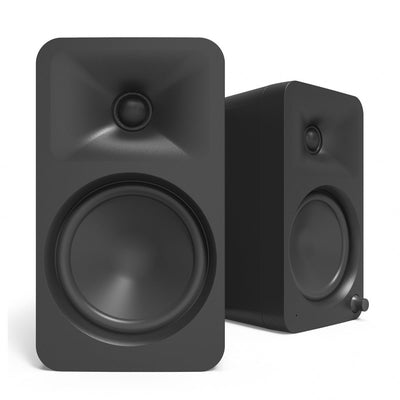 Kanto ORA4 140W Powered Reference Desktop Speakers with Bluetooth & SE4 Elevated Speaker Stands Black