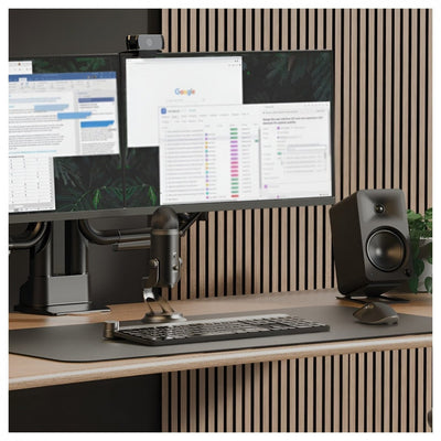 Kanto ORA4 140W Powered Reference Desktop Speakers with Bluetooth & SE4 Elevated Speaker Stands Black