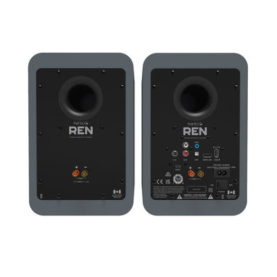 Kanto REN 200W Powered Bookshelf Speakers Pair with HDMI ARC USB-C and Bluetooth 5.3 - Matte Grey