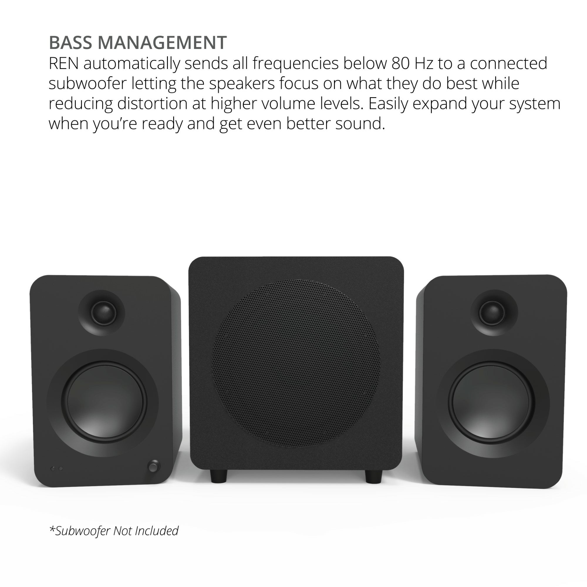 Kanto REN 200W Powered Bookshelf Speakers Pair with HDMI ARC USB-C and Bluetooth 5.3 - Matte Grey