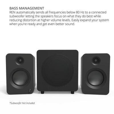 Kanto REN 200W Powered Bookshelf Speakers Pair with HDMI ARC USB-C and Bluetooth 5.3 - Matte Grey