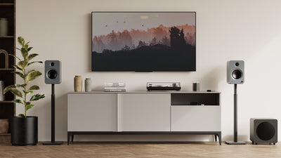 Kanto REN 200W Powered Bookshelf Speakers Pair with HDMI ARC USB-C and Bluetooth 5.3 - Matte Grey