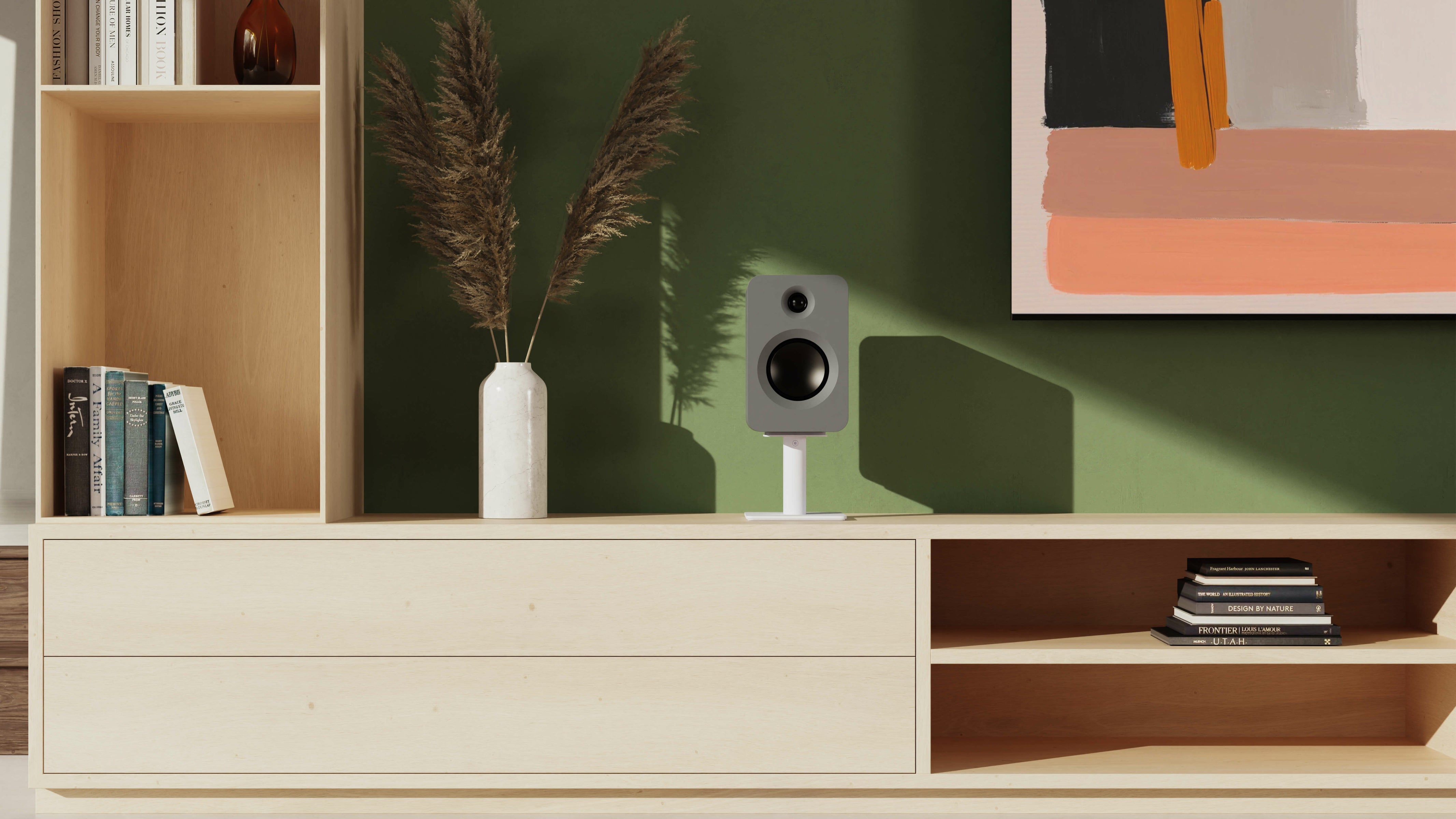 Kanto REN 200W Powered Bookshelf Speakers Pair with HDMI ARC USB-C and Bluetooth 5.3 - Matte Grey