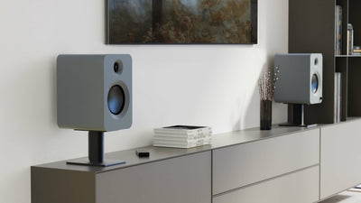 Kanto REN 200W Powered Bookshelf Speakers Pair with HDMI ARC USB-C and Bluetooth 5.3 - Matte Grey