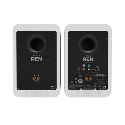 Kanto REN 200W Powered Bookshelf Speakers Pair with HDMI ARC USB-C and Bluetooth 5.3 - Matte White