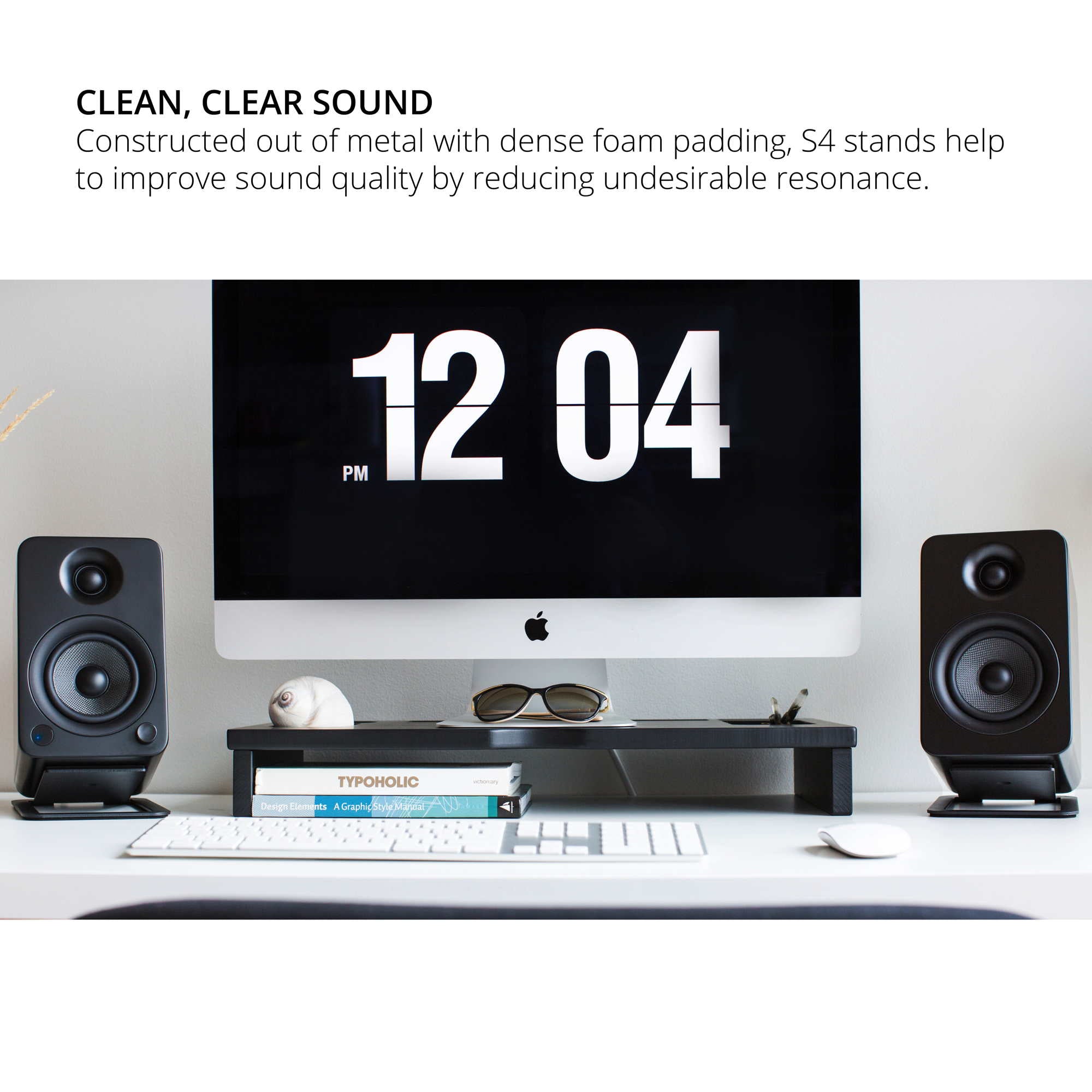 Kanto S4 Medium Desktop Speaker Stands Black