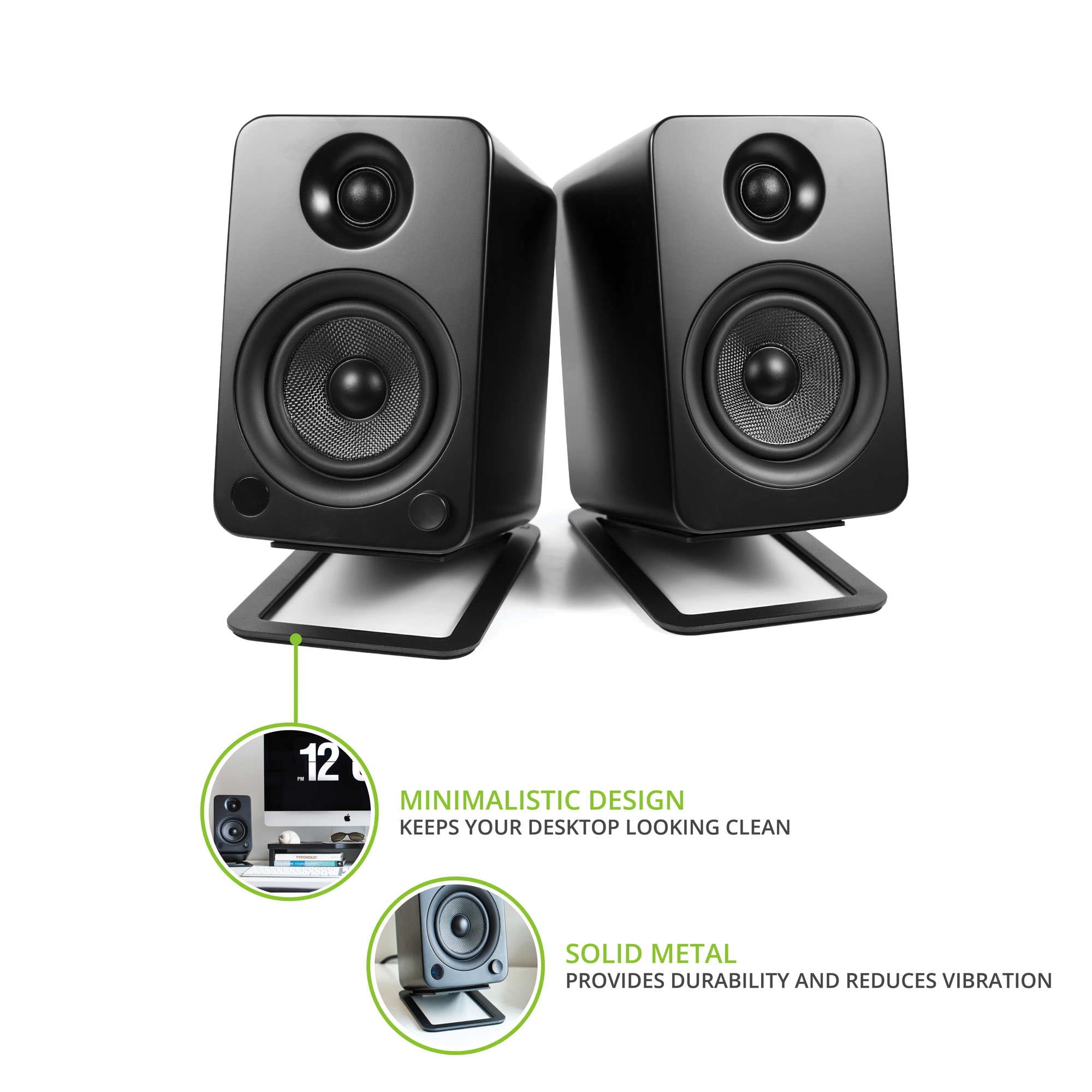 Kanto S4 Medium Desktop Speaker Stands Black