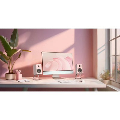 Kanto SE2 Small Elevated Desktop Speaker Stands Pink
