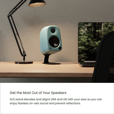 Kanto SU2 Rear-Mounted Desktop Stands for UKI and ORA Speakers Black
