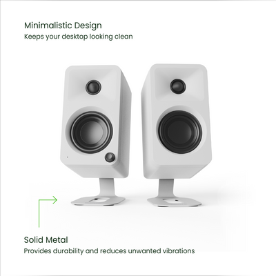 Kanto SU2 Rear-Mounted Desktop Stands for UKI and ORA Speakers White