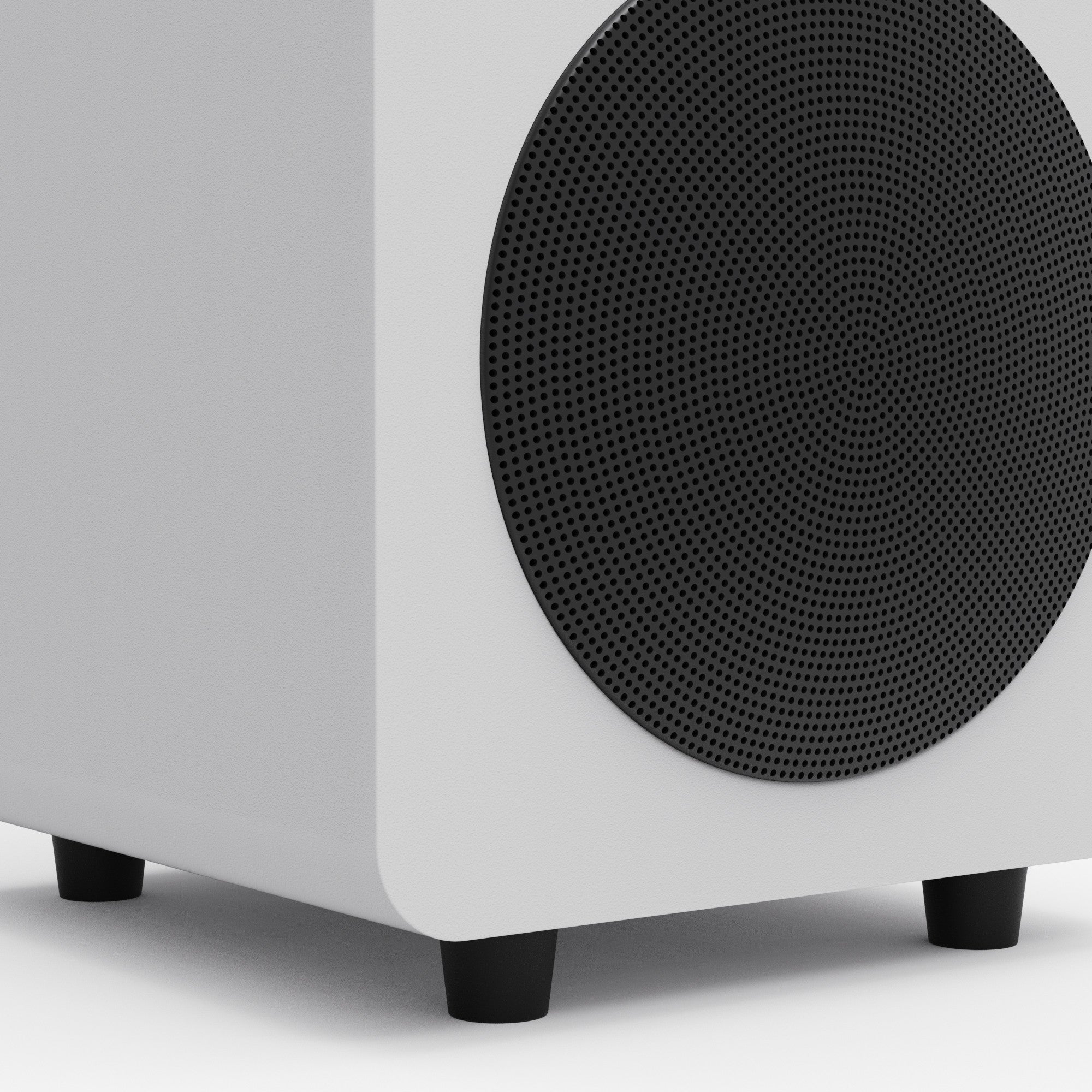 Kanto SUB6 200W 6 Inch Vinyl Subwoofer - Matte White with Black Grill