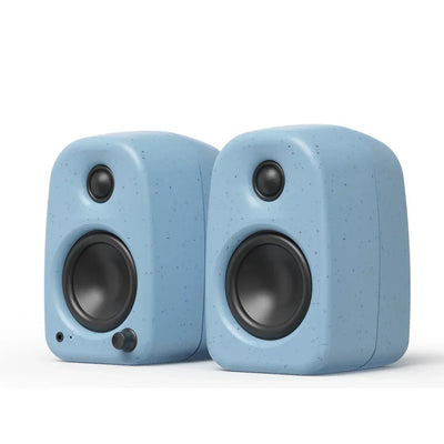 Kanto UKI 100W Bluetooth Desktop Speakers With SPW3 Universal Speaker Wall Mount Blue