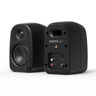 Kanto UKI 100W Bluetooth Speakers with Kanto SU2 Desktop Speaker Stands Black