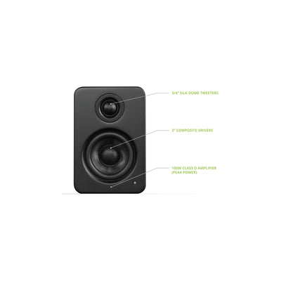 Kanto YU2 Powered Desktop Speakers Matte Black
