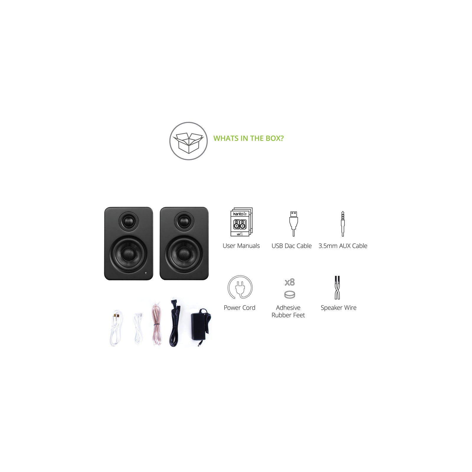 Kanto YU2 Powered Desktop Speakers Matte Black