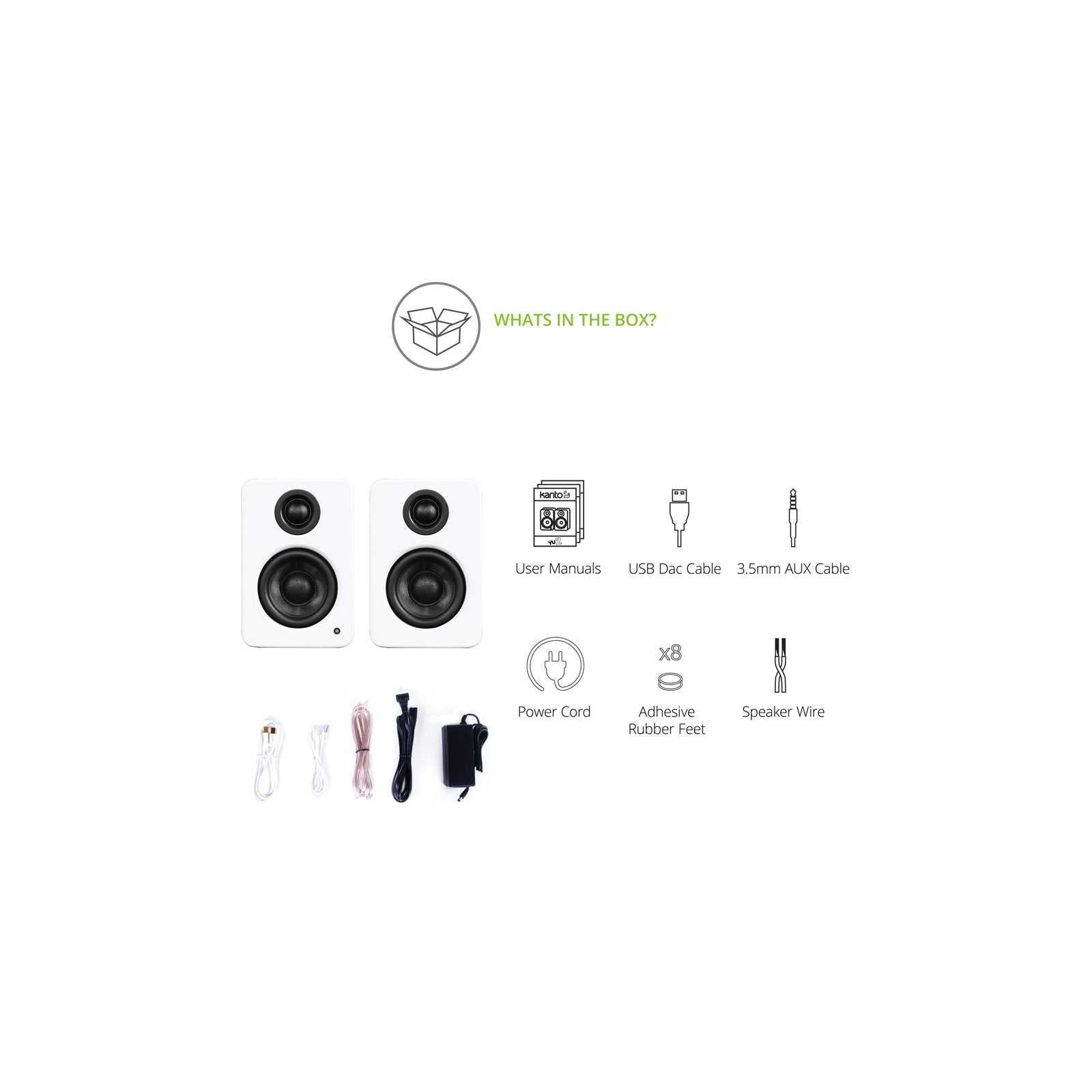 Kanto YU2 Powered Desktop Speakers Matte White
