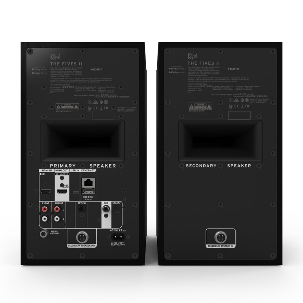 Klipsch The Fives II Active Bookshelf Speakers - Ebony