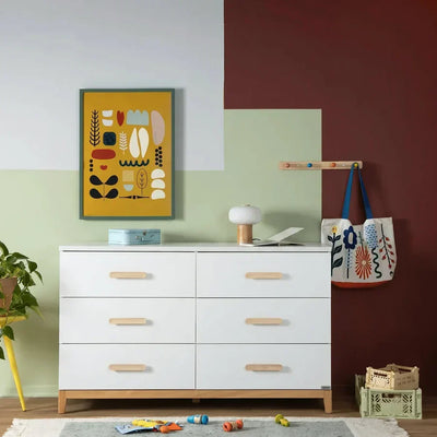 dadada LaLa Big 6-drawer Dresser - White/Natural