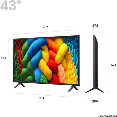 LG 43NANO80A6B 43 Inch NanoCell AI NANO80 4K Ultra HD HDR Smart TV