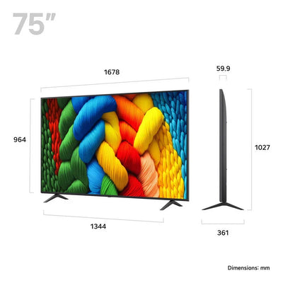 LG 75NANO80A6B 75 Inch NanoCell AI NANO80 4K Ultra HD HDR Smart TV