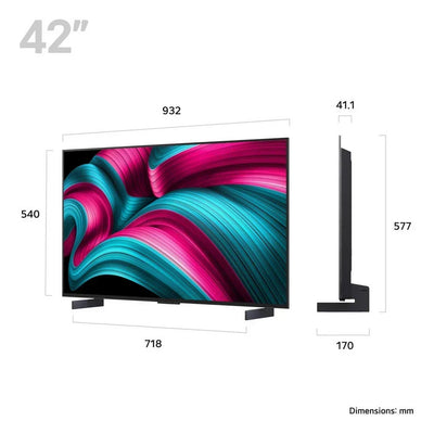 LG OLED42C55LA 42 Inch OLED evo AI C5 4K Ultra HD HDR Smart TV