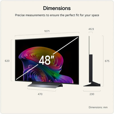 LG OLED48C66LB 48 Inch OLED evo AI C6 4K Ultra HD HDR Smart TV 2026