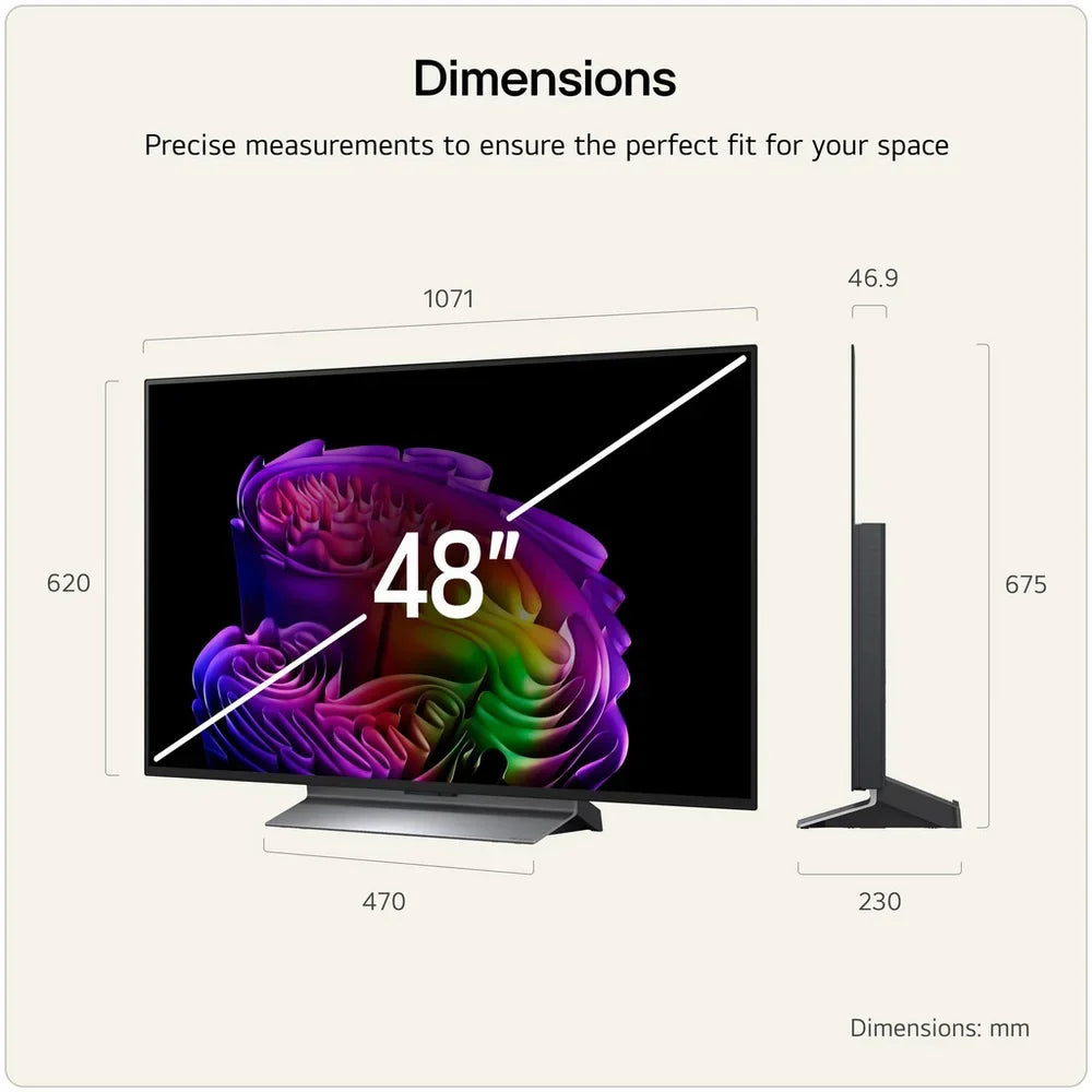 LG OLED48G66LS 48 Inch OLED Evo AI G6 4K Ultra HD HDR Smart TV (Stand Version) 2026