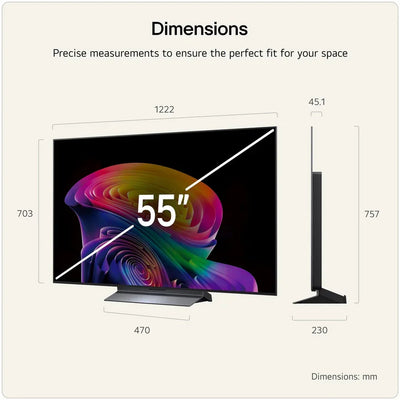 LG OLED55C66LB 55 Inch OLED evo AI C6 4K Ultra HD HDR Smart TV 2026