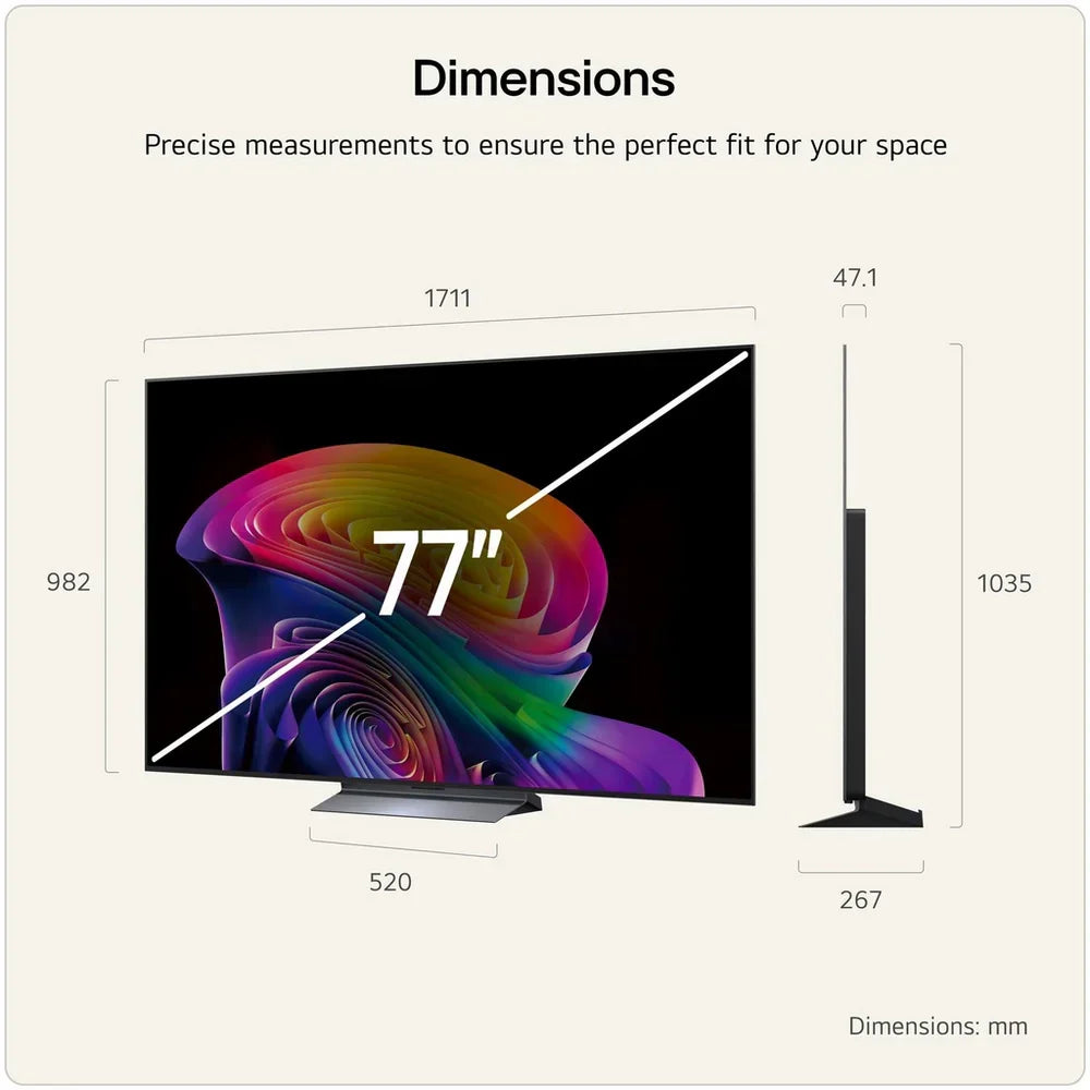 LG OLED77C66LB 77 Inch OLED evo AI C6 4K Ultra HD HDR Smart TV 2026