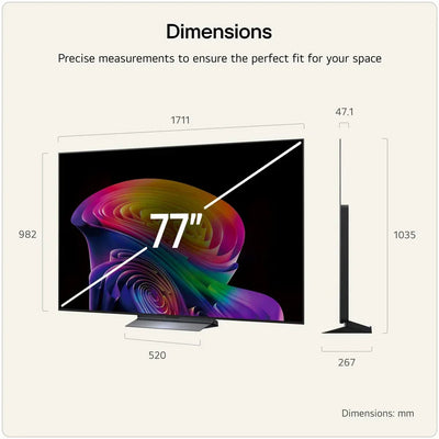 LG OLED77C66LB 77 Inch OLED evo AI C6 4K Ultra HD HDR Smart TV 2026