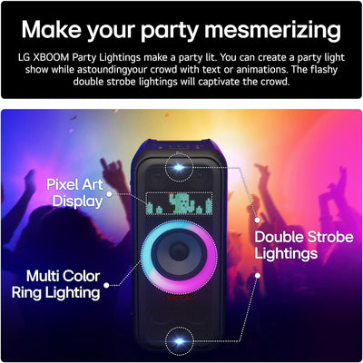 LG XBOOM DXL7T 250W Bluetooth Megasound Party Speaker - Black