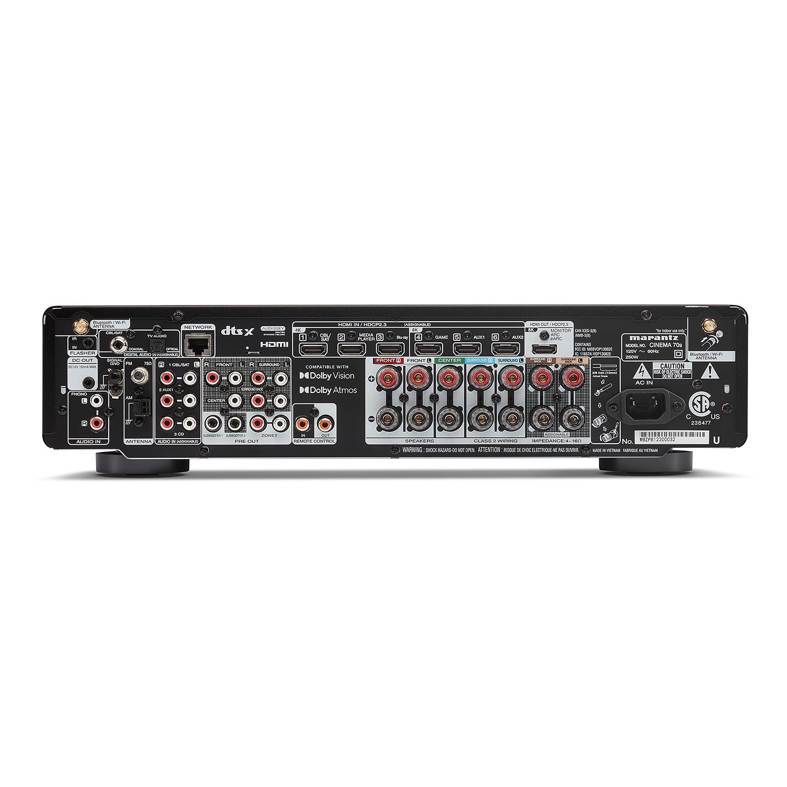 Marantz CINEMA 70s 7.2 Channel AV Receiver Silver with Monitor Audio Bronze 50 7G 5.1 Speaker Package White White