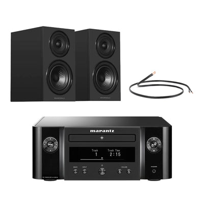 Marantz Melody X M-CR612 HiFi Music System with Wharfedale Diamond 12.1i Bookshelf Speakers Pair - Black