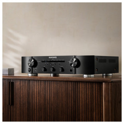 Marantz PM6007 Integrated Amplifier Black with JBL 4309 Studio Monitor Bookshelf Speakers Walnut Pair