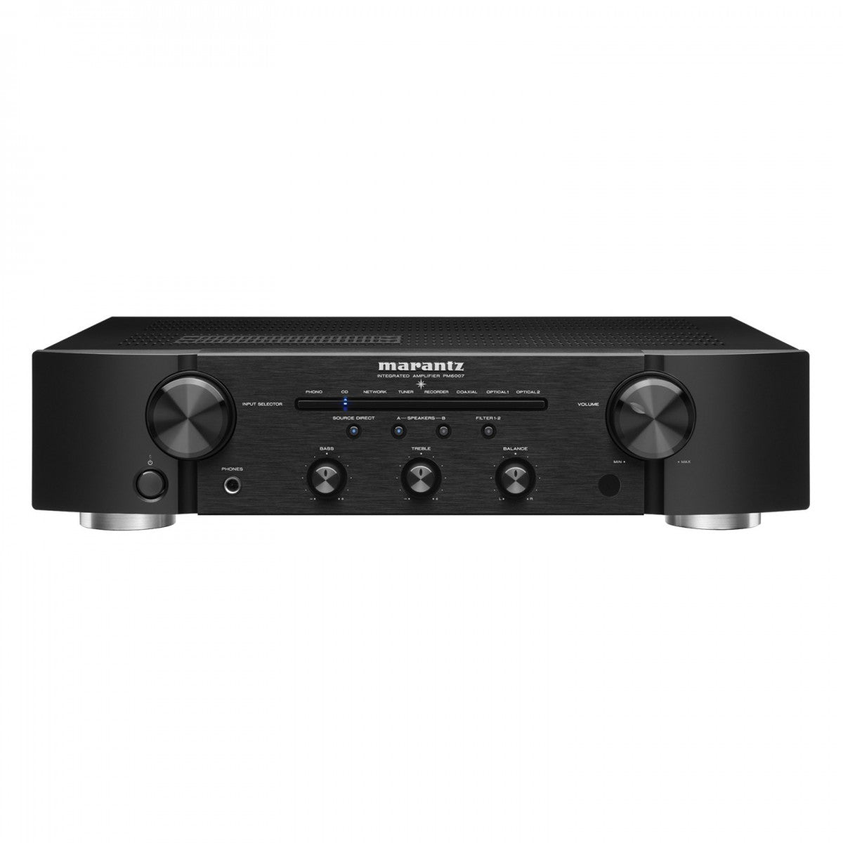 Marantz PM6007 Integrated Amplifier Black with Wharfedale Diamond 12.1i Bookshelf Speakers Walnut Pair HiFi Package