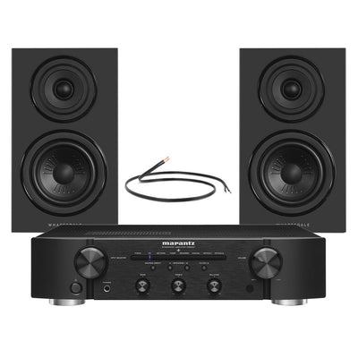 Marantz PM6007 Integrated Amplifier with Wharfedale Diamond 12.1i Bookshelf Speakers Pair Black HiFi Package
