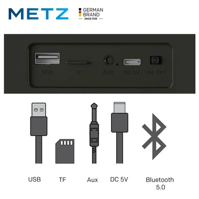 METZ MEBS60 Wireless Portable Bluetooth Speaker - Black