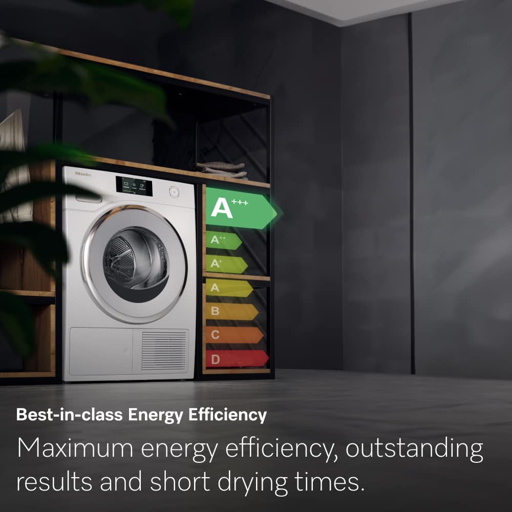 Miele TEA525WP EcoSpeed 8kg Freestanding Heat Pump Tumble Dryer White - A+++ Rated