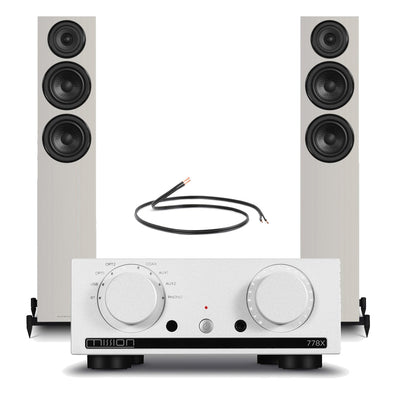 Mission 778X Integrated Amplifier Silver with Wharfedale Diamond 12.3i Floorstanding Speakers Grey Pair Hifi Package