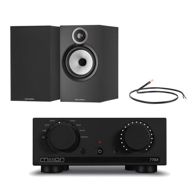 Mission 778X Integrated Amplifier with Bowers & Wilkins 607 S3 Bookshelf Speakers Pair - Black