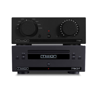 Mission 778X Stereo Amplifier and 778CDT CD Transport HiFi Bundle - Black