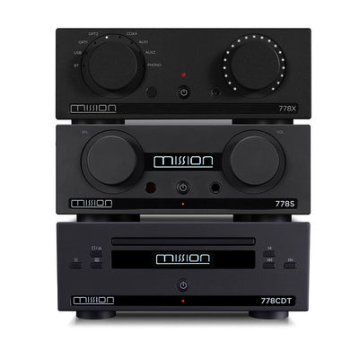 Mission 778X Stereo Amplifier with 778S Streamer and 778CDT CD Transport Bundle - Black