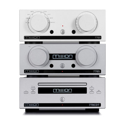 Mission 778X Stereo Amplifier with 778S Streamer and 778CDT CD Transport Bundle - Silver